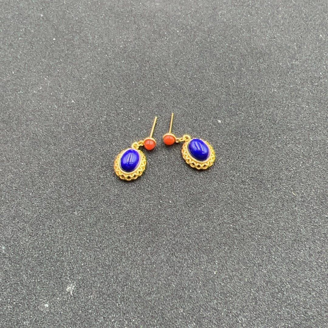 BY0114FWJS标5 青金石耳坠