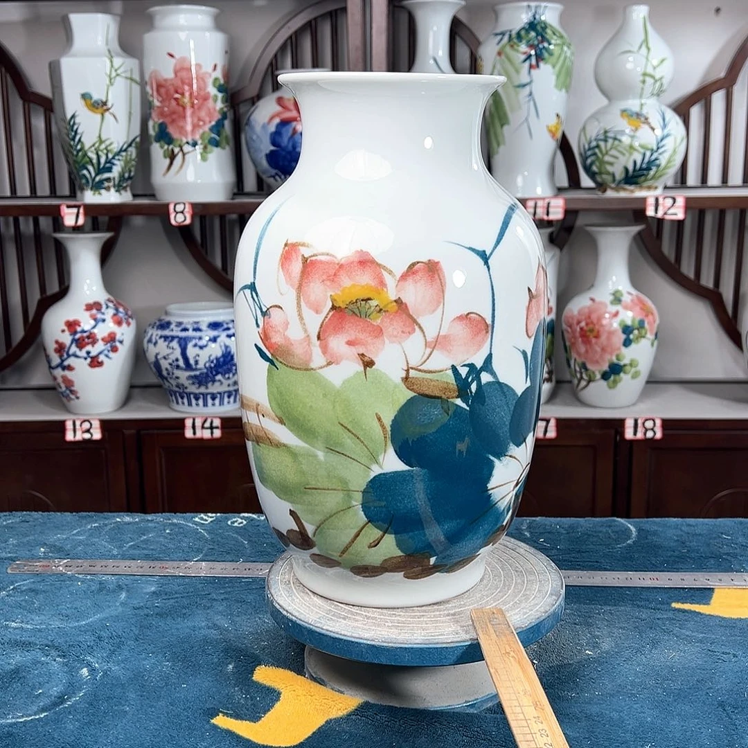 摆件景德镇陶瓷大冬荷花花