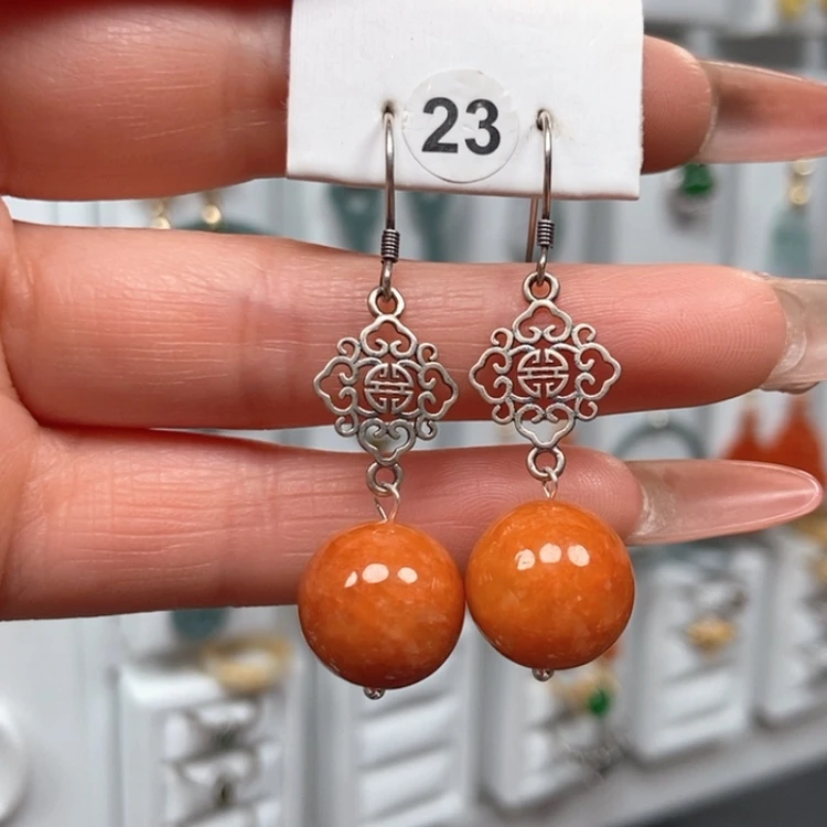 【闪购商品】翡翠耳饰银S925镶嵌泓****4优化