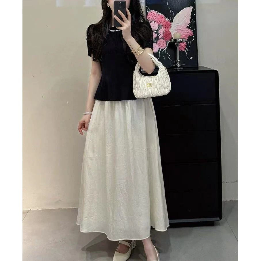 （芋圆）大码胖mm小香风万能腰显瘦百搭半裙9886+9868