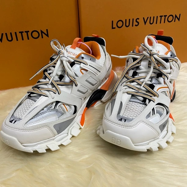 95新 Balenciaga/巴黎世家 41码 Track 1.0 白橙 老爹鞋