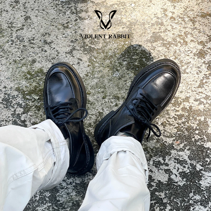 875工装靴猛士双层皮底小牛皮厚底高帮机车靴男耐磨复古真皮靴子