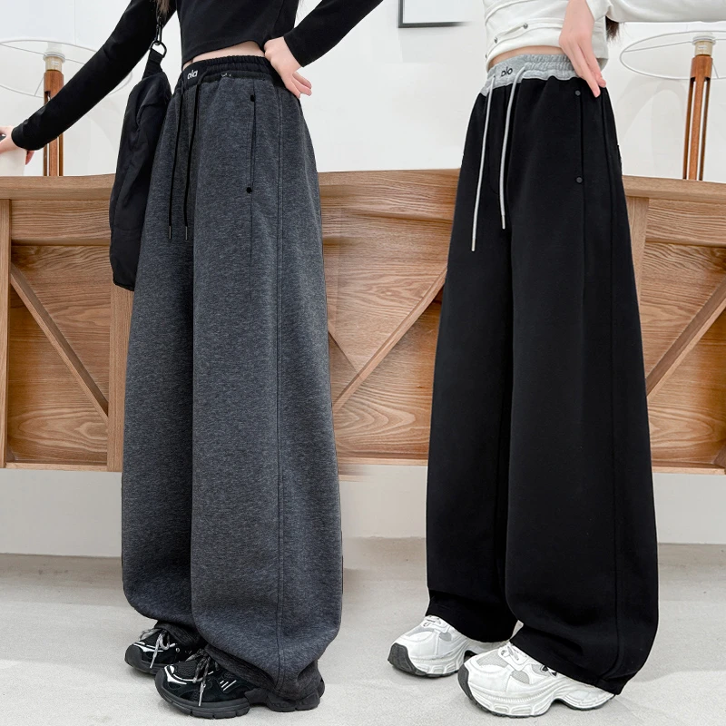 女童运动阔腿儿童卫裤宽松窄版中大童休闲2025春秋新款秋装季胖孩