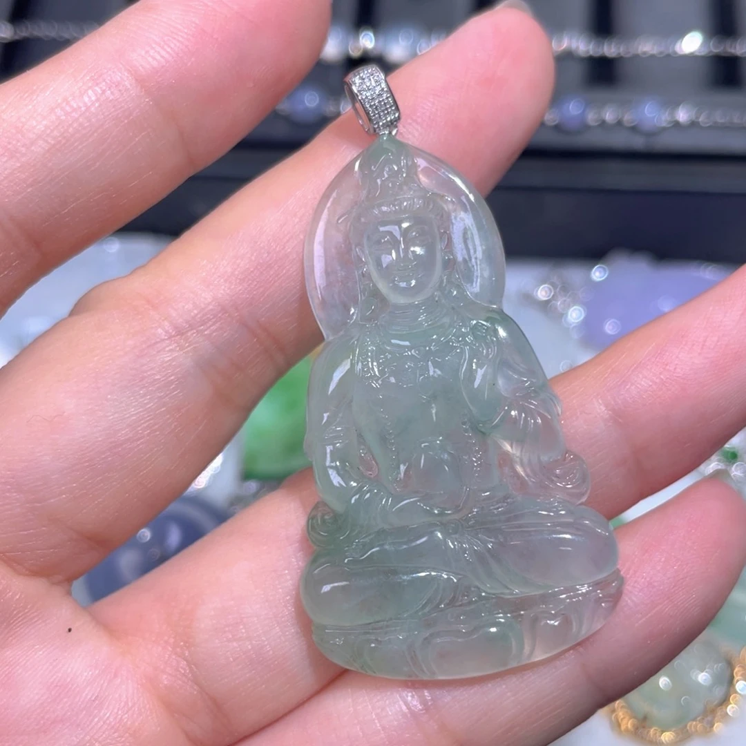 颈饰18K金镶嵌翡翠翡翠