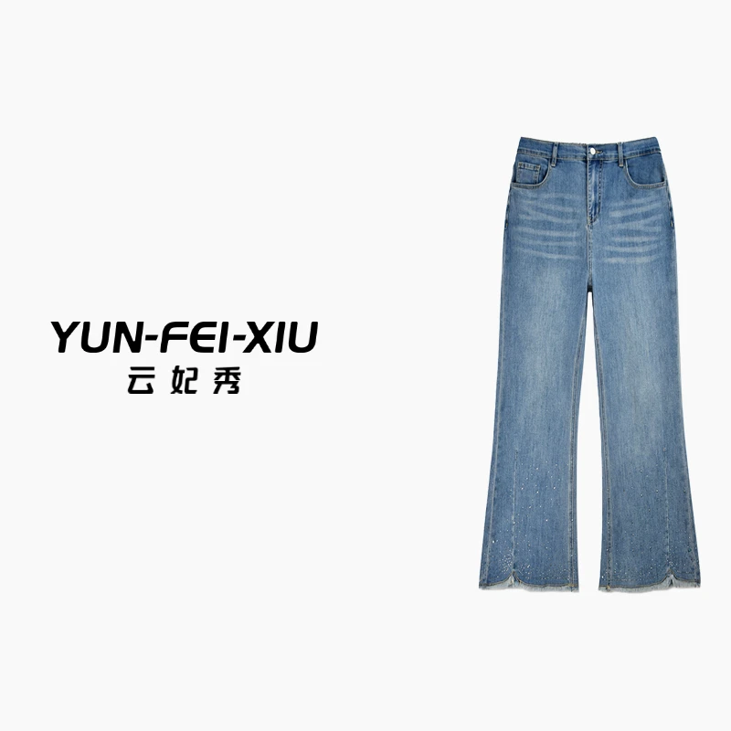 云妃秀大码女装牛仔裤百搭时尚韩版微胖显瘦遮肉气质通勤夏季7103