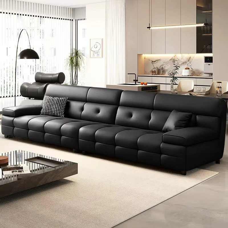 劳伦斯沙发头层牛皮简约现代小户型客厅意式轻奢直排真皮沙发组合