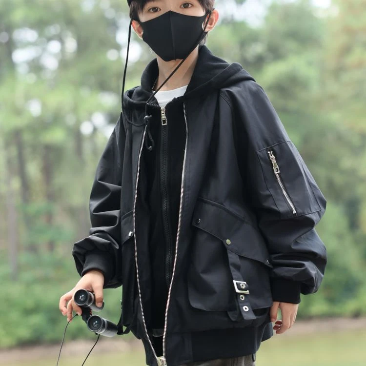 男童春秋款假两件外套2025新款秋装中大童户外防风衣男孩秋季夹克