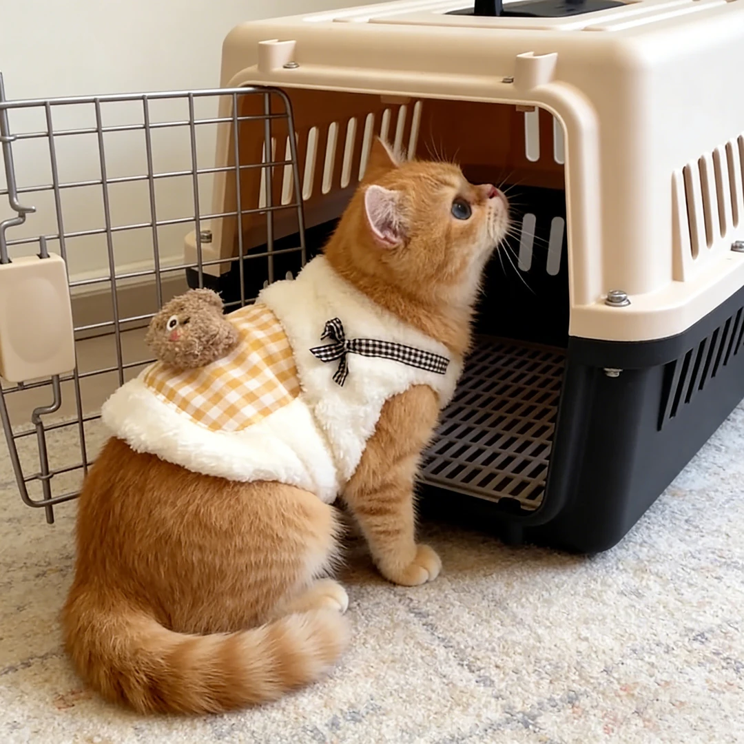 猫咪衣服保暖加厚秋冬装银渐层布偶德文小猫绒衣宠物居家马甲背心