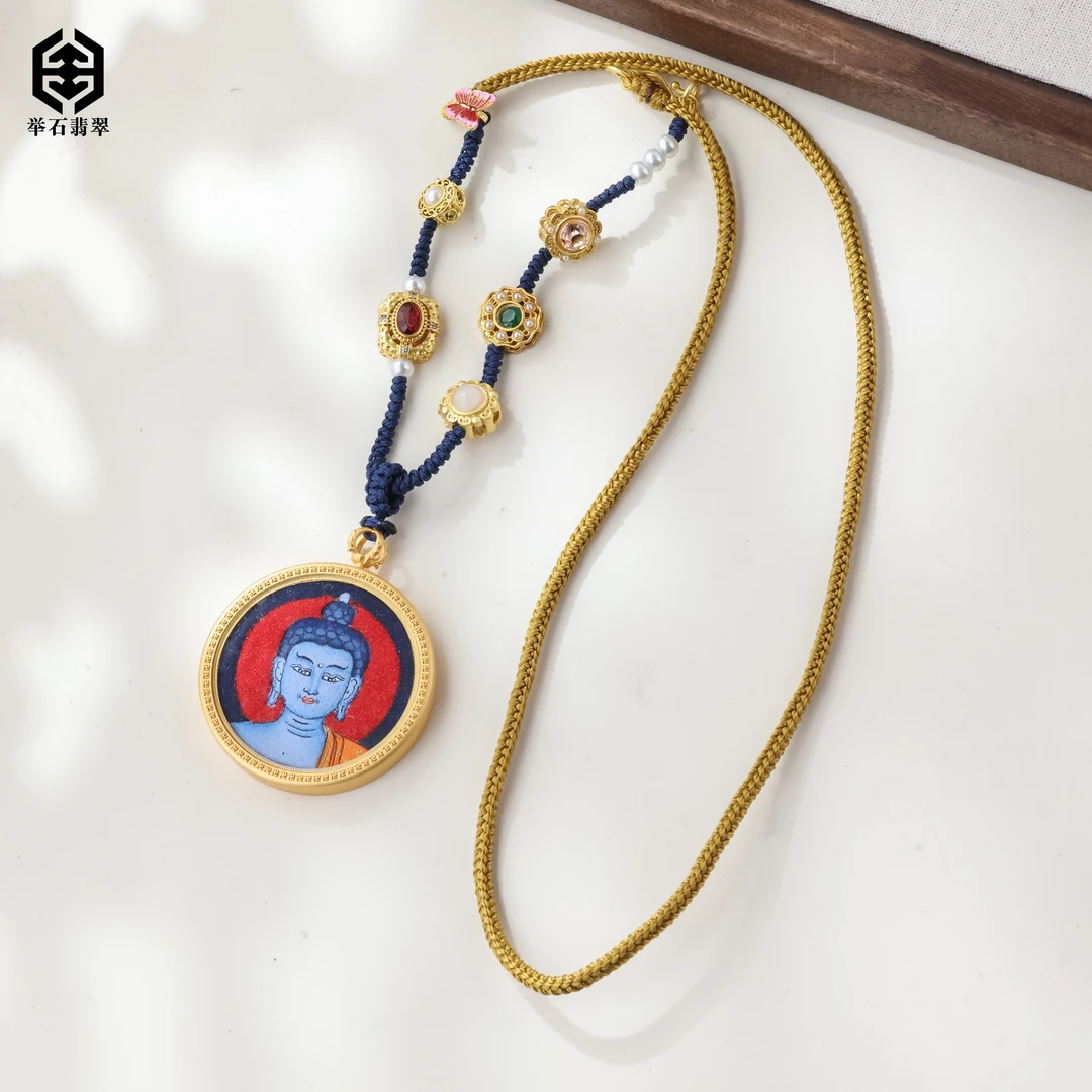 【举石臻品】TH0106-661-37唐卡挂件（一件/多样性发/约41*6mm）J