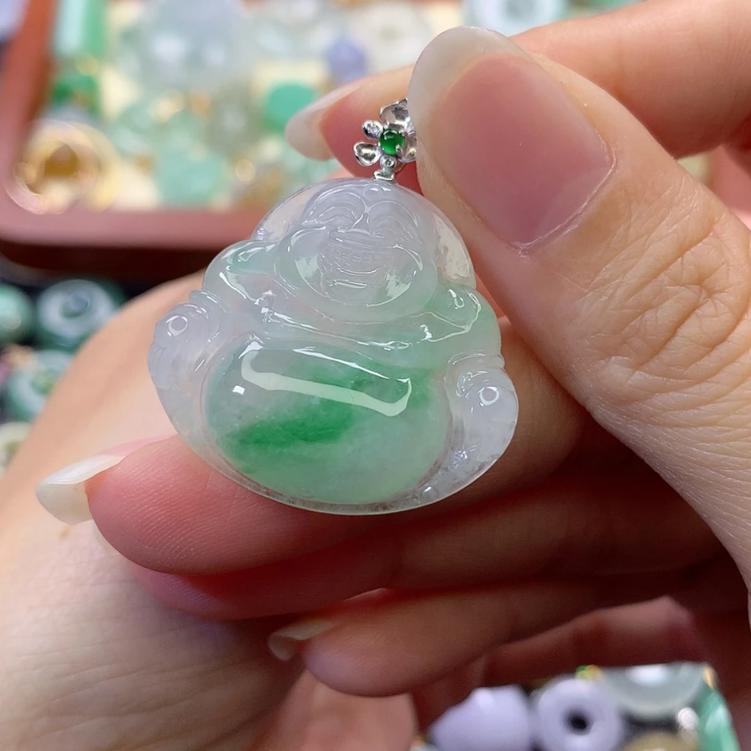 【闪购商品】吊坠(赠链)18K金镶嵌翡翠国****