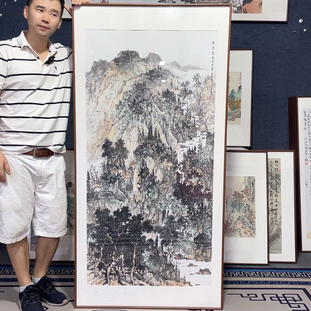 国画手绘作品带框80/160
