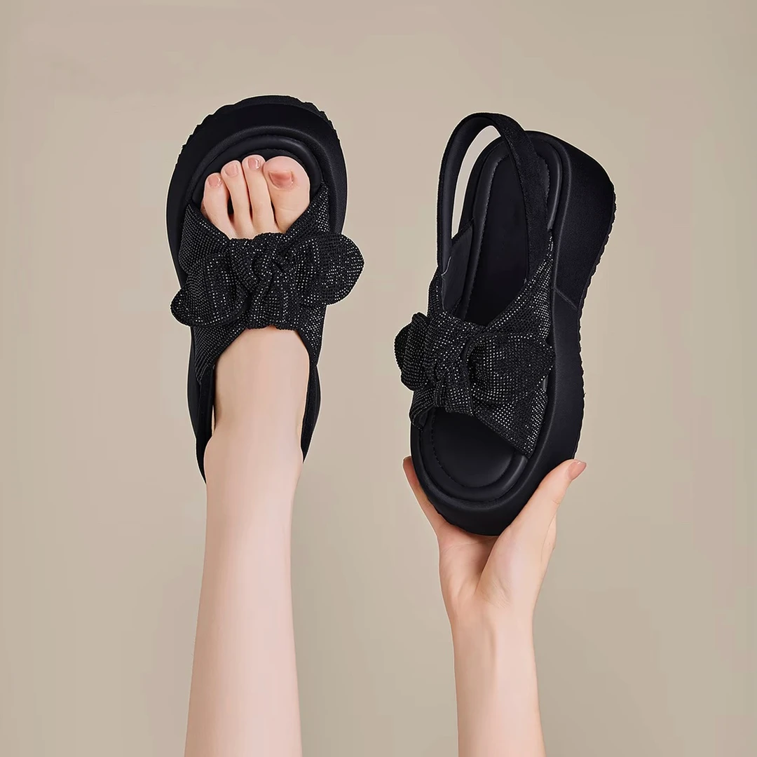 【运费补贴+现货】凉鞋女露趾时装凉鞋凉鞋女亮晶晶休闲沙滩鞋