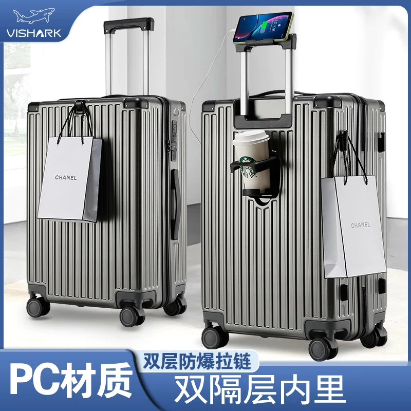 行李箱包女PC双层防爆拉链结实拉杆旅行箱万向轮男耐用学生密码箱