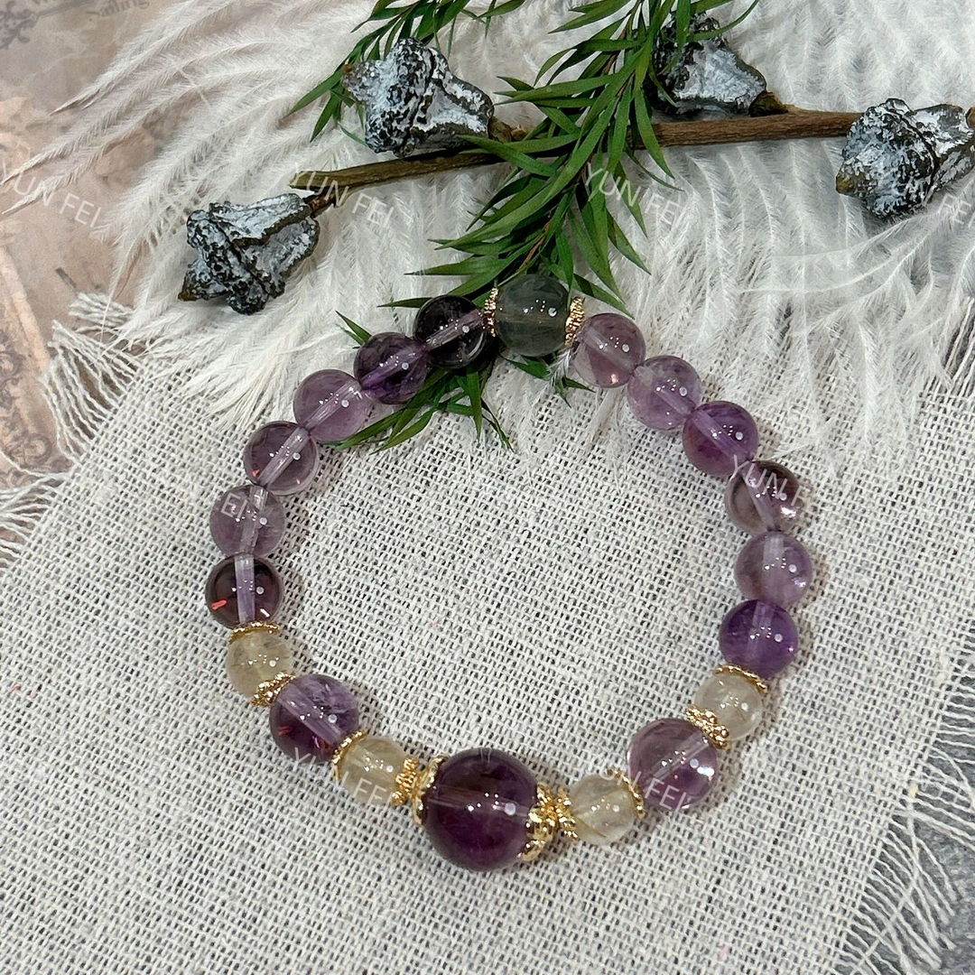 【紫色小ba王】天然水晶原创小众设计