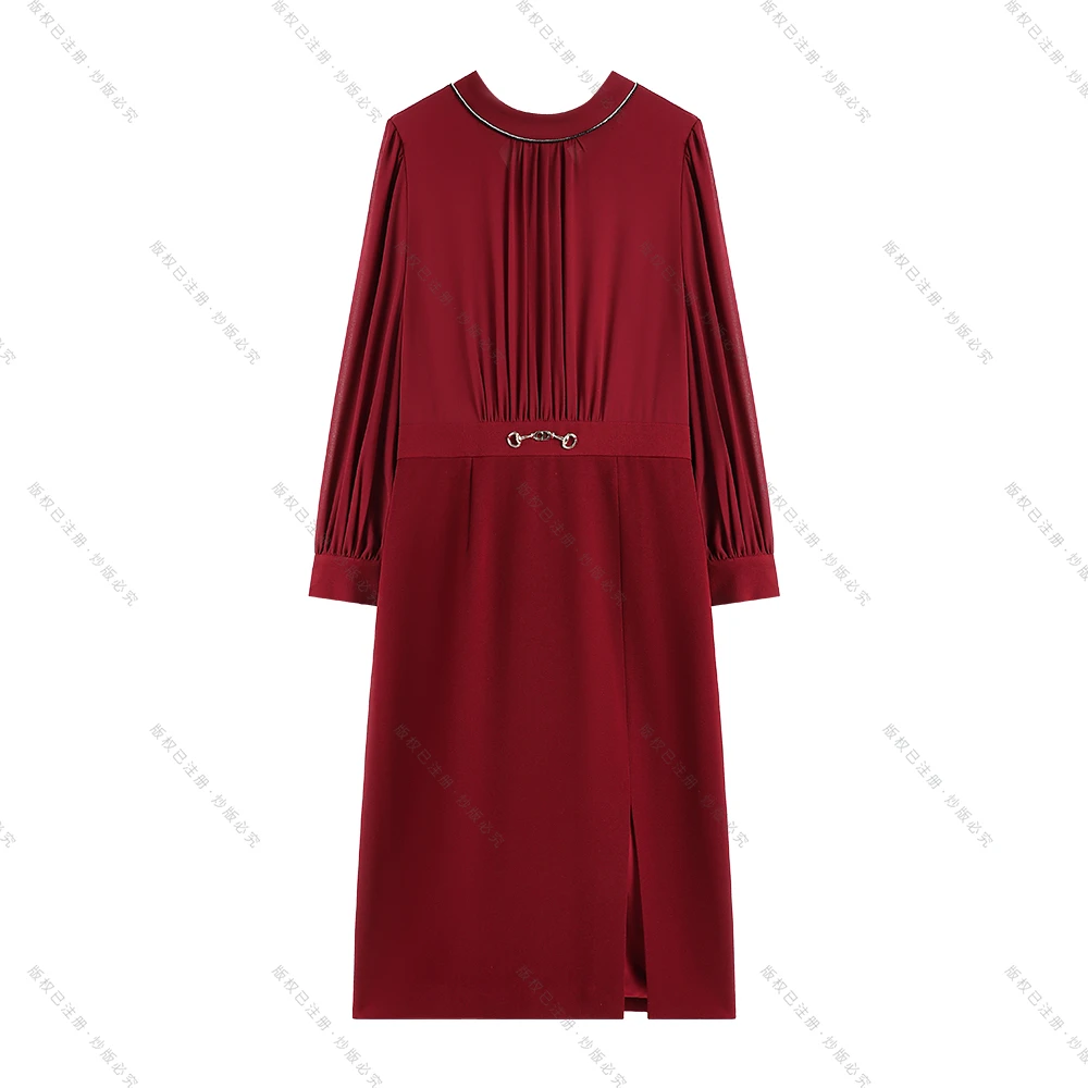 【南油虹姐】秋季新款气质显瘦轻奢时尚收腰连衣裙