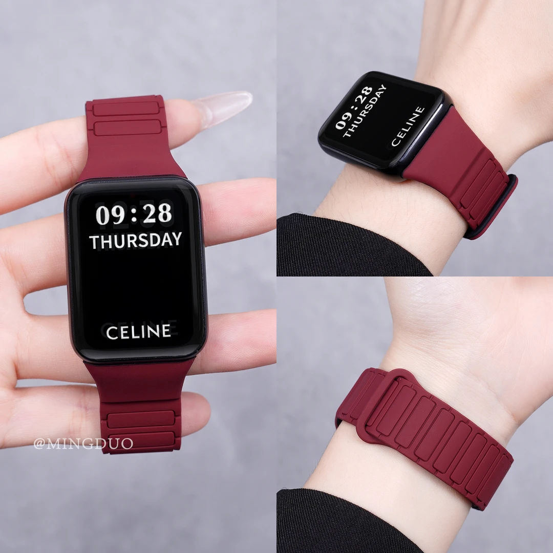 鸣铎适用小米手环9Pro表带8Pro手表磁吸硅胶腕带红米watch5/4透气