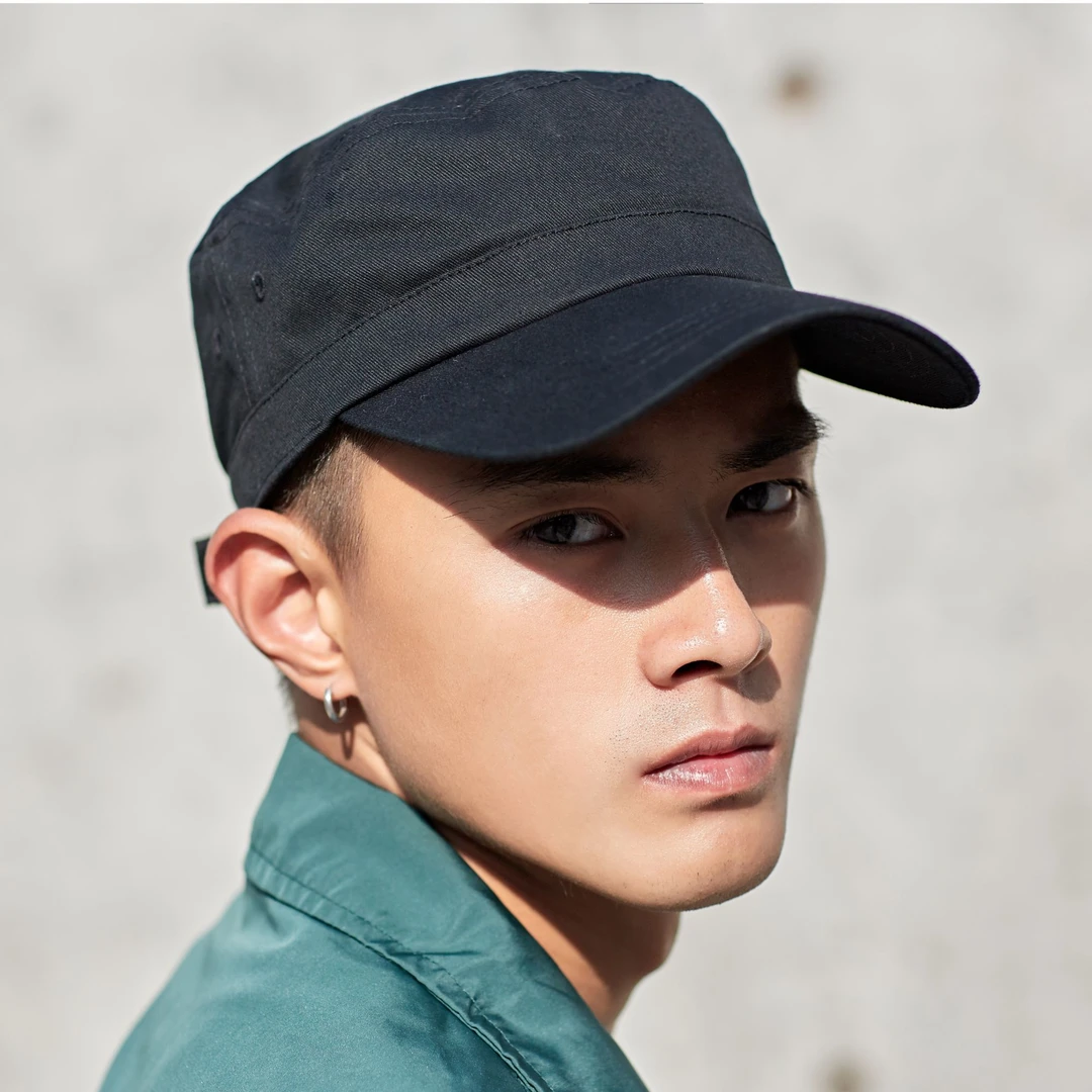 【平顶-军帽】67纯色男士军帽潮平顶帽户外休闲棒球帽韩版百搭潮流