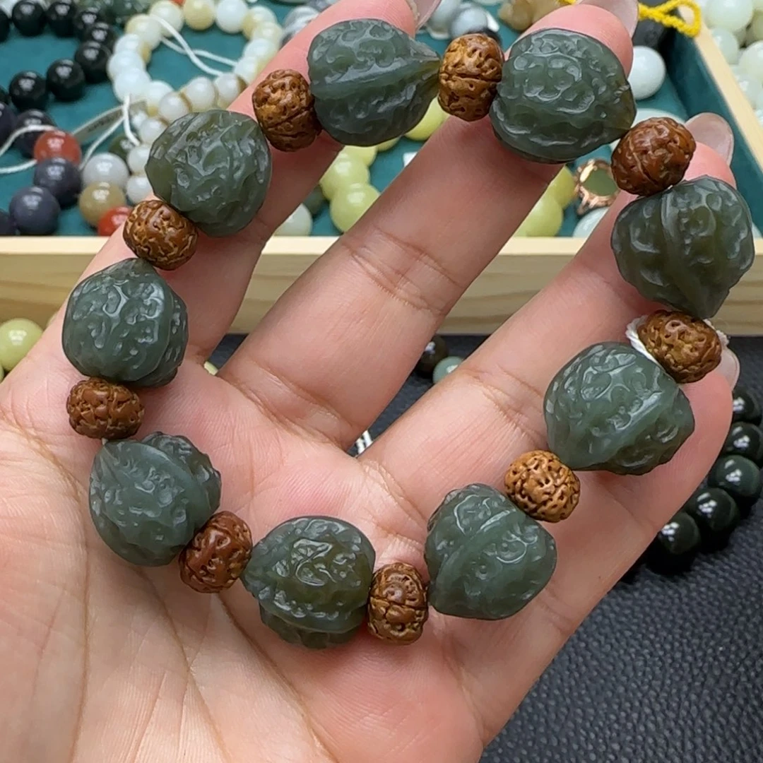 和田玉未镶嵌手链17