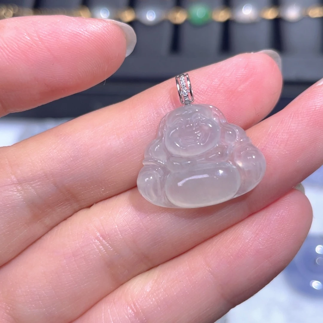 颈饰18K金镶嵌翡翠翡翠