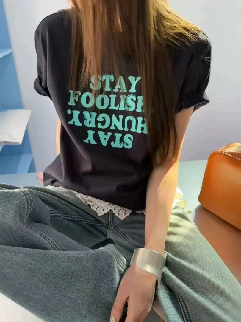 DD-1110圆领字母大版休闲T