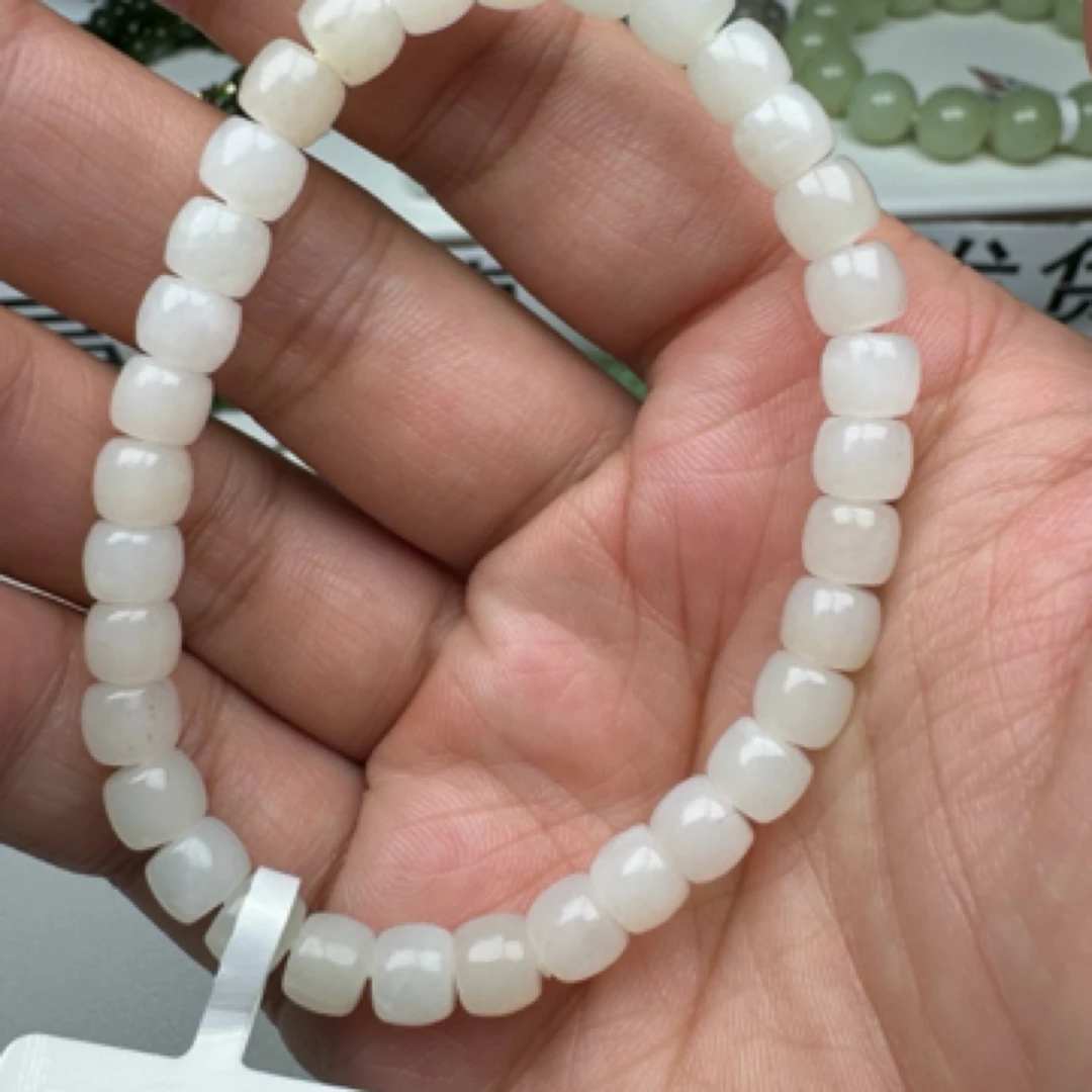 天然和田玉直切手串卡6mm