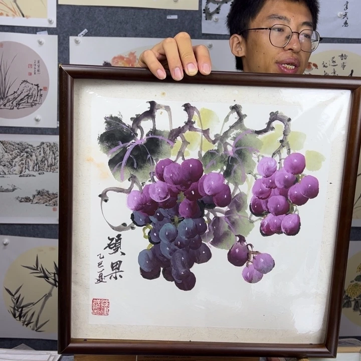 国画纯手绘硕果累累【41*41】送框
