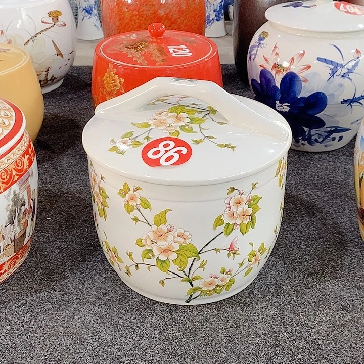 瓷片大口径陶瓷储物罐