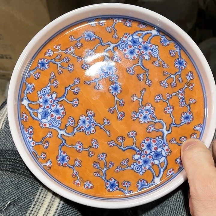 瓷片景德镇陶瓷茶盘。红西西。