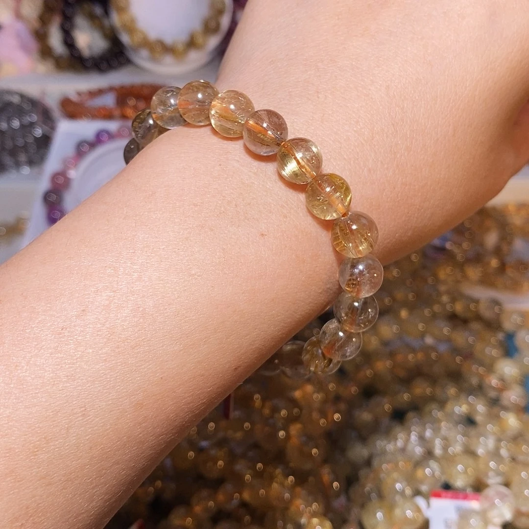 发晶手串未镶嵌顺发钛晶9.3m