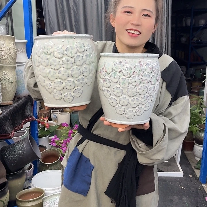 19×21-粗陶花盆有孔
