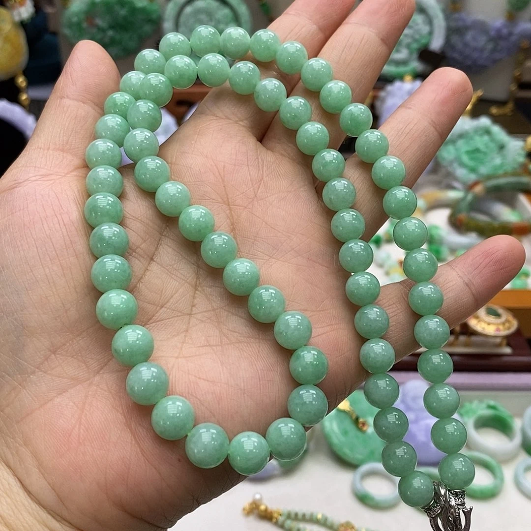 翡翠未镶嵌颈饰项链