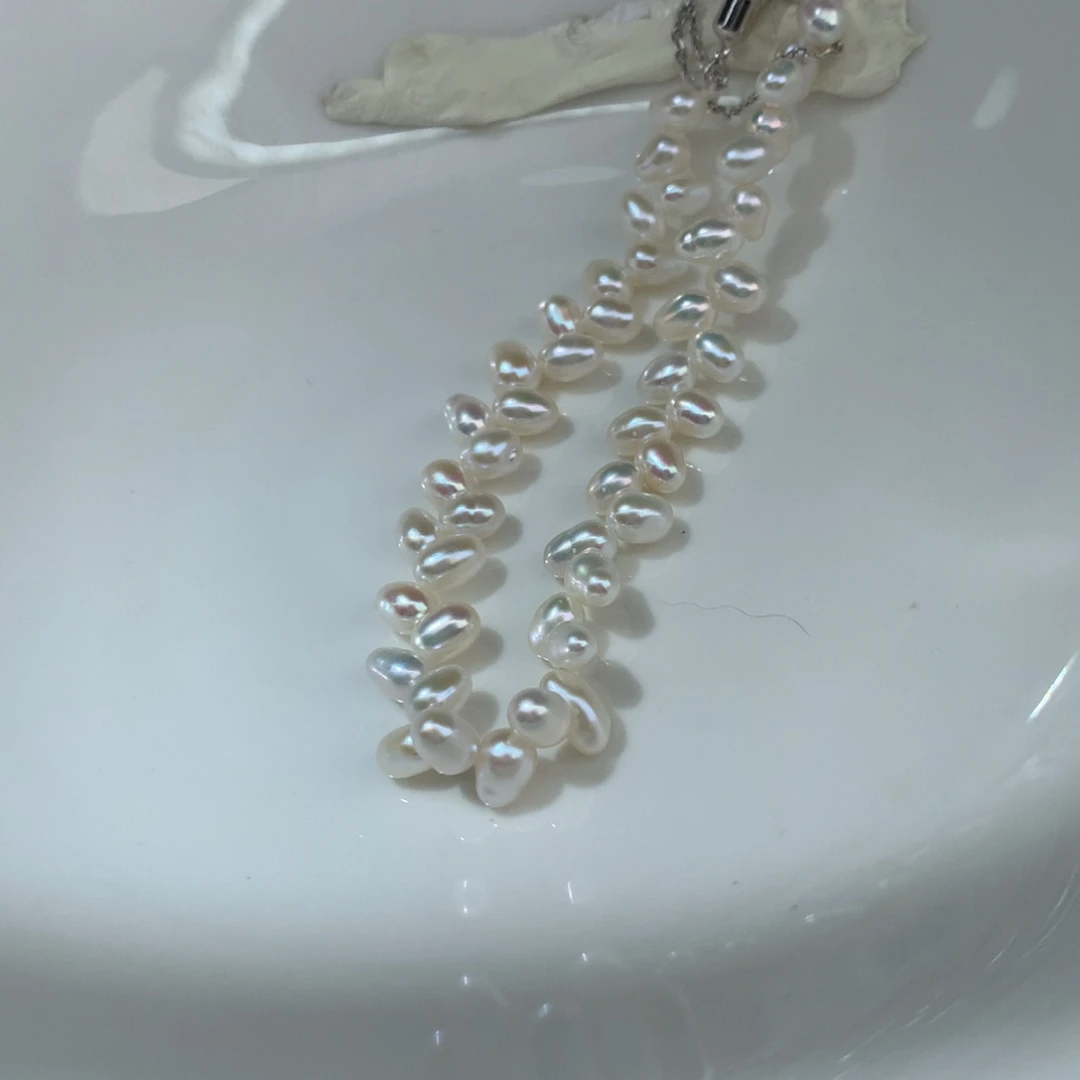 光***谁淡水珍珠手链银S925镶嵌