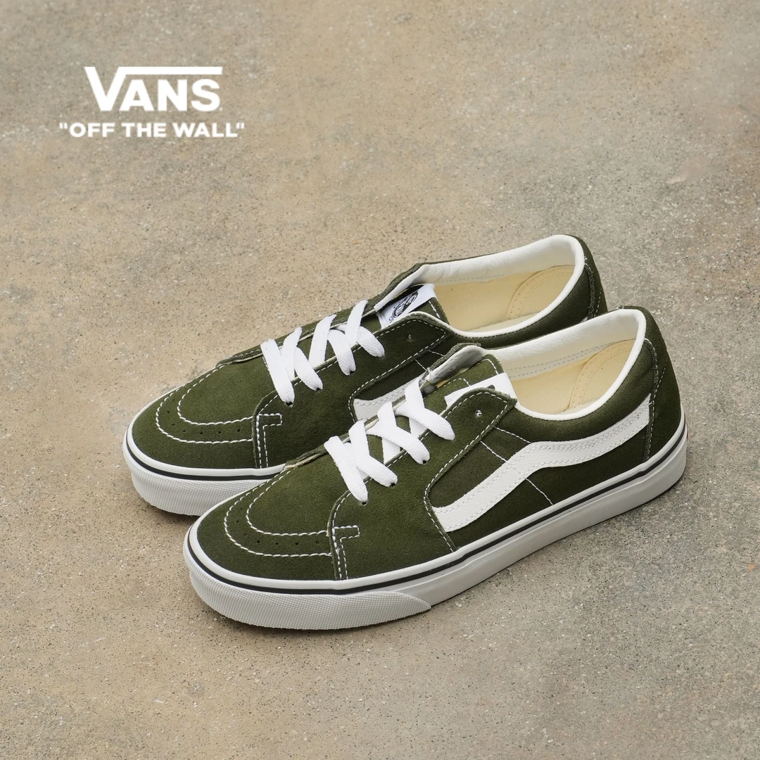 VANS范斯官方 SK8-Low 情侣墨绿复古高街潮流质感板鞋UUK0FI