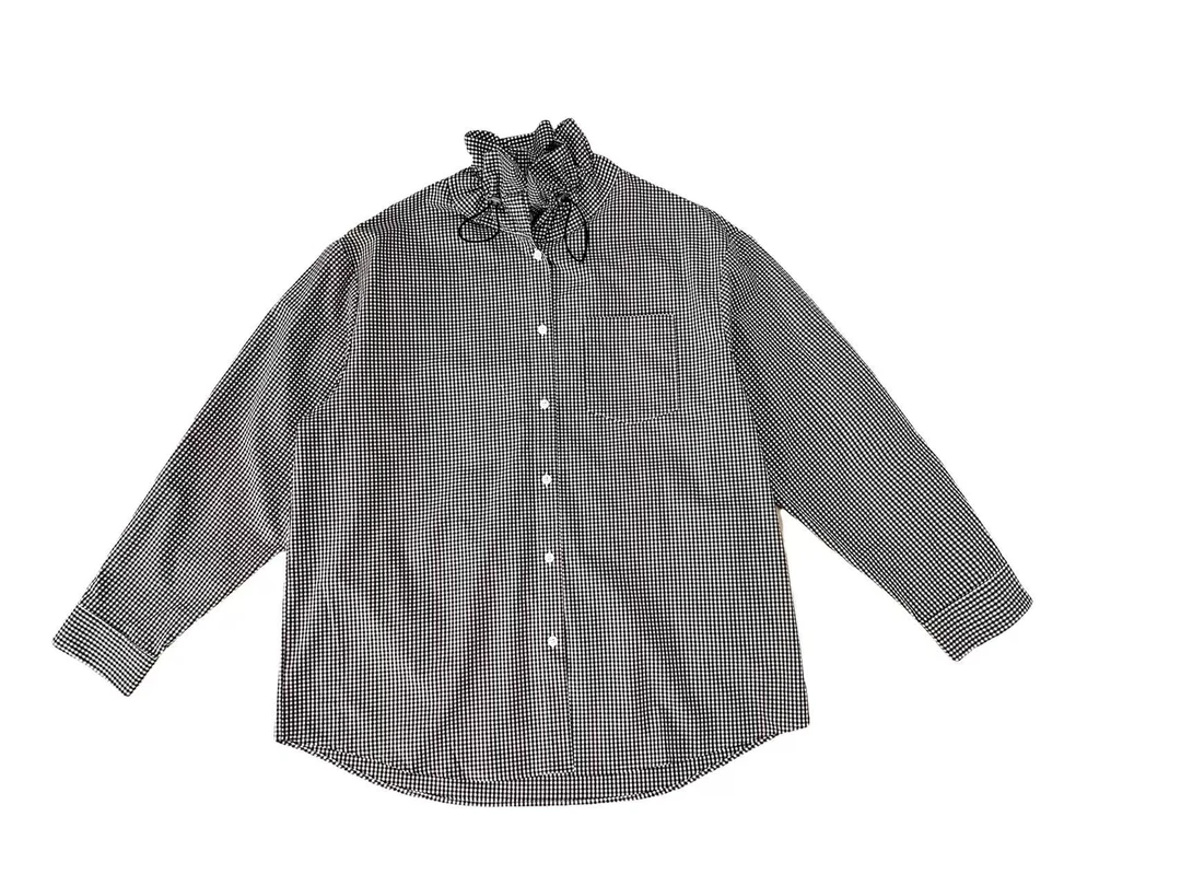 女装；24097抽绳领子衬衫