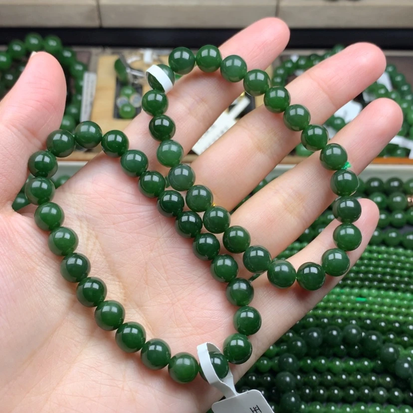 【闪购商品】未镶嵌手串和田玉（碧玉）星****制8