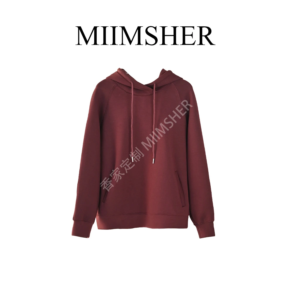 软糯弹空气层休闲慵懒风百搭时尚女长袖连帽卫衣秋冬新款MS242065