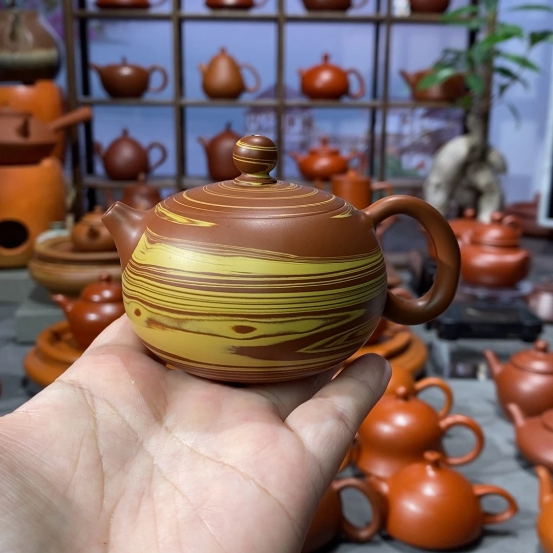 茶壶朱泥吴翰石矿绞泥西施壶110c