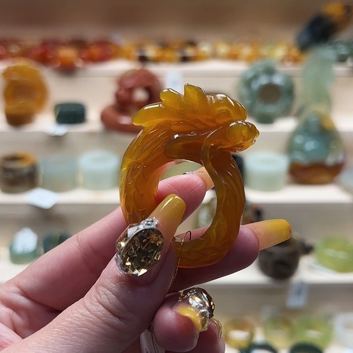 蛇纹石玉戒指未镶嵌内径23➕