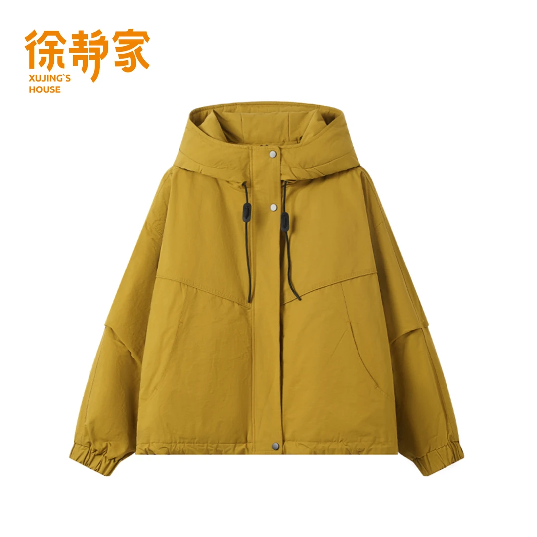 洋气时尚连帽工装棉服外套女士冬季高级感宽松加厚夹克棉衣15723