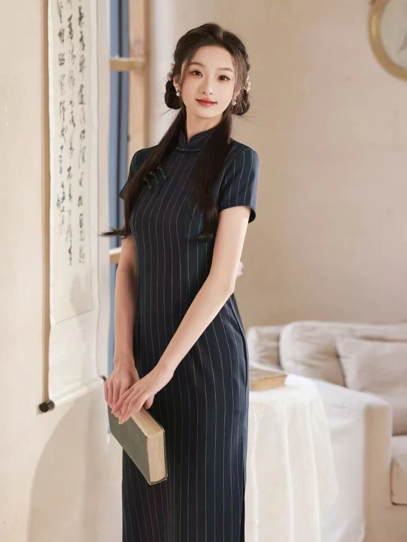 笑言 日常显瘦气质优雅国风长款旗袍