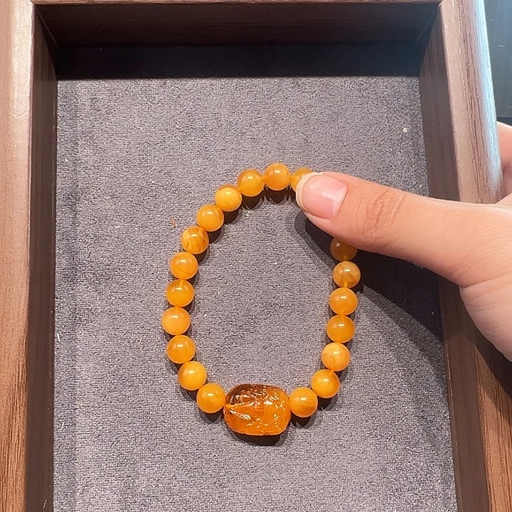 蜜蜡未镶嵌手串8.6mm蜜蜡手串