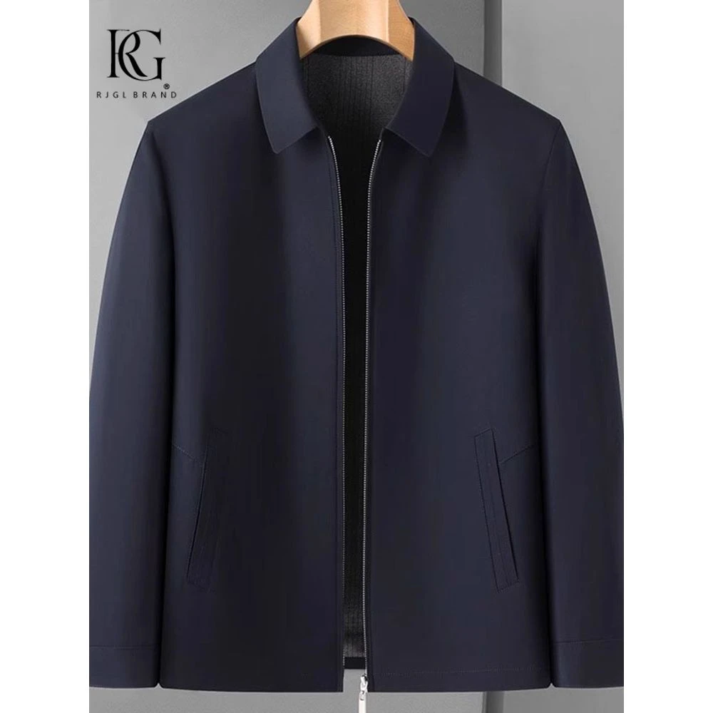 行政夹克男士秋季2025年新款中老年大码爸爸装立领商务干部装外套