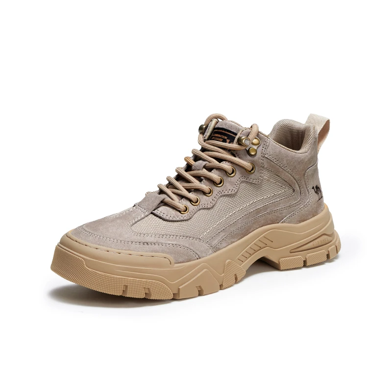 骆驼男鞋新款复古马丁靴户外休闲沙漠靴高帮工装靴G13W076041