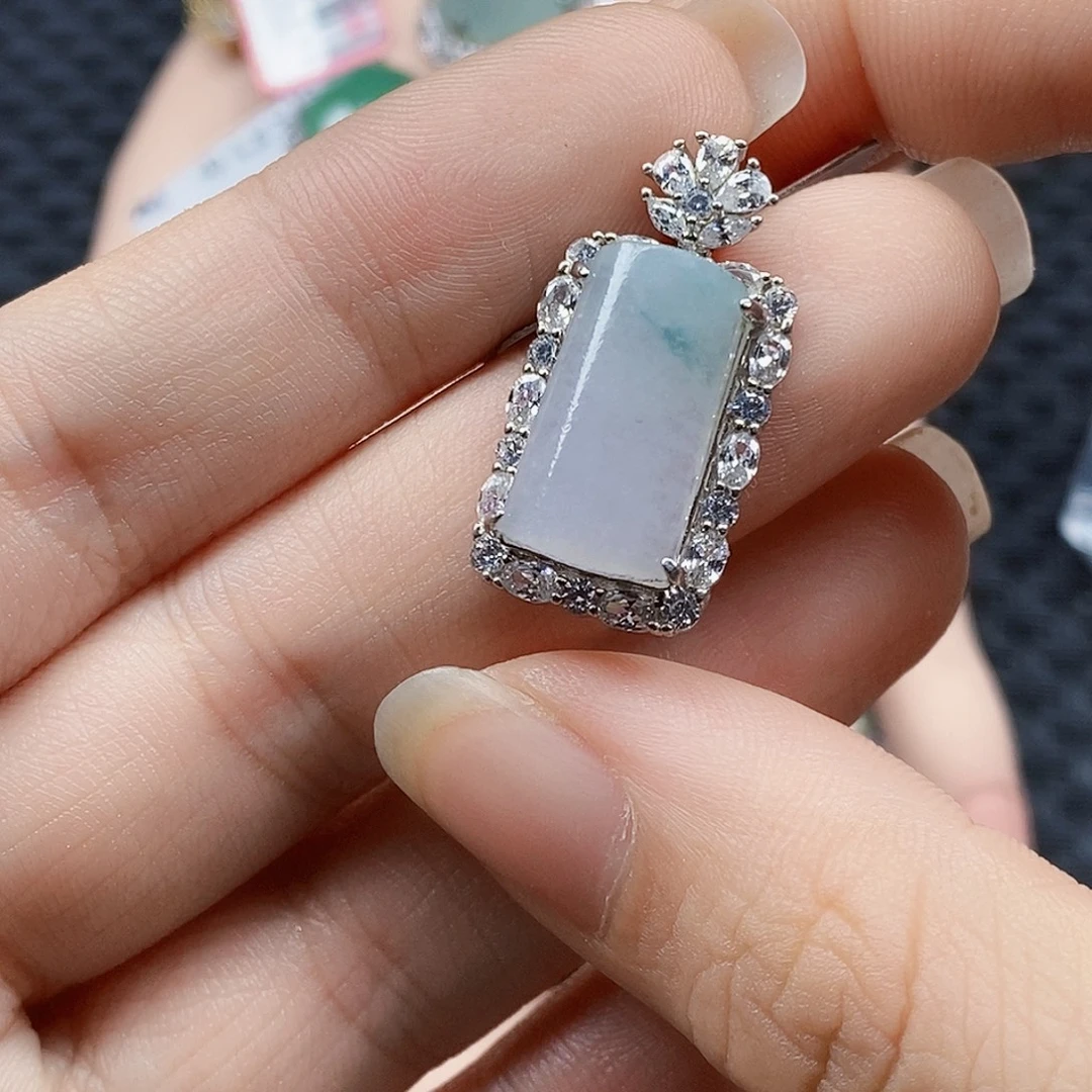 翡翠银S925镶嵌戒指