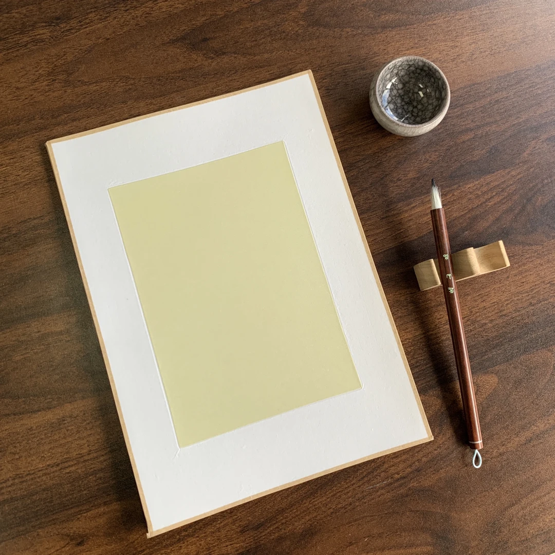 品037:【21*29.7米色纯绢画片熟绢】纯绢软卡10张