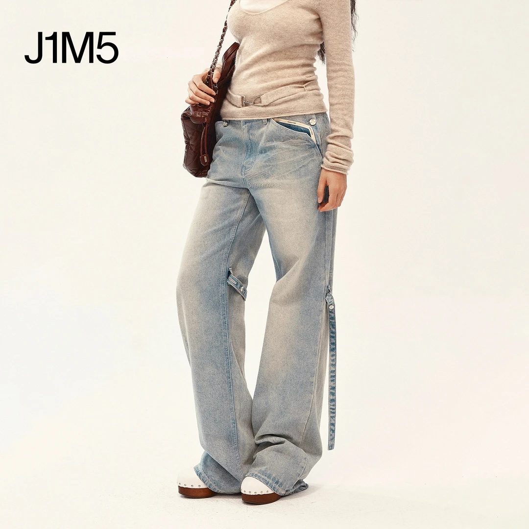 J1M5买手店 MEDIUM WELL 25秋冬  系带工装牛仔裤 设计师品牌