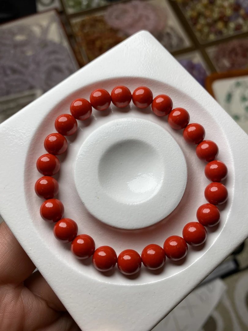 朱砂帝王红砂手串红色8mm