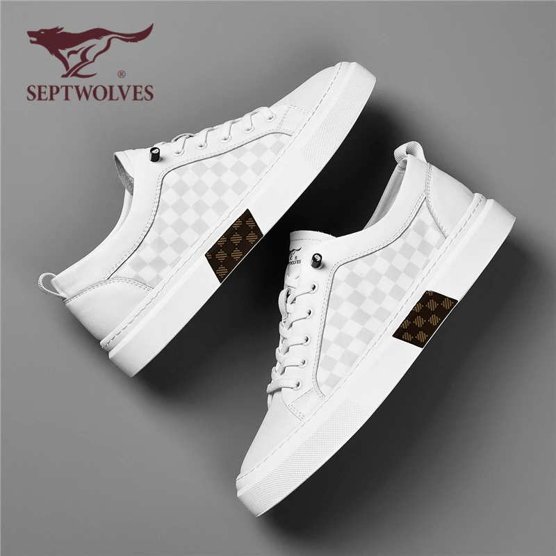 七匹狼男鞋秋季新款小白鞋男休闲皮鞋高端百搭男士一脚蹬平底板鞋