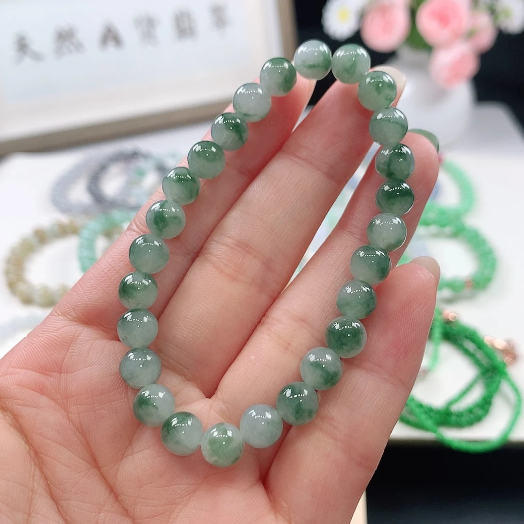 翡翠未镶嵌手链手链7mm
