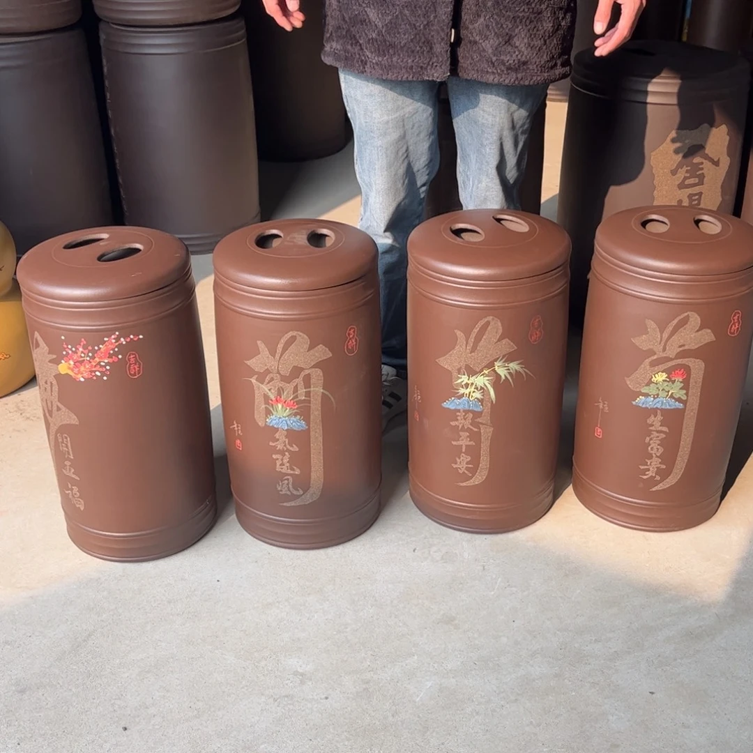 紫砂茶叶罐梅兰竹菊